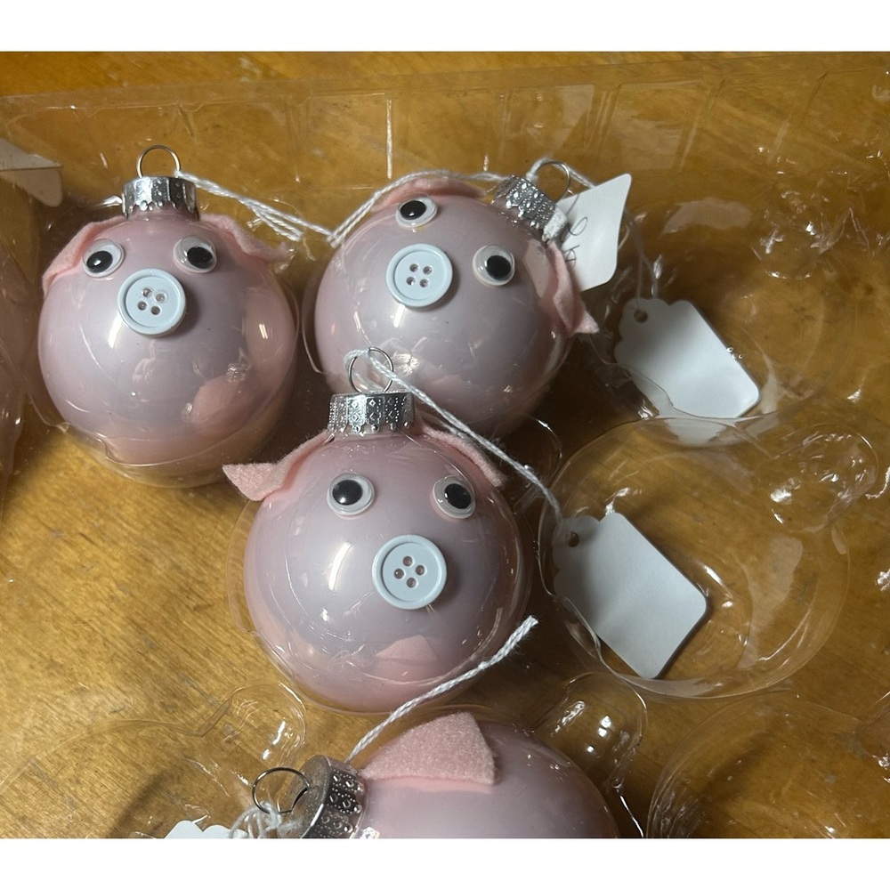 Pink Piggy Christmas Ornaments